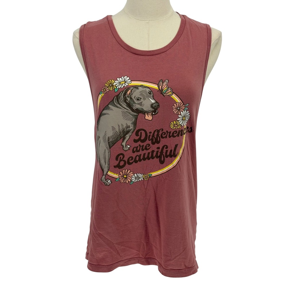 Bella + Canvas Muscle Tank Mauve Stand Up For Pits Graphic 100% Cotton L